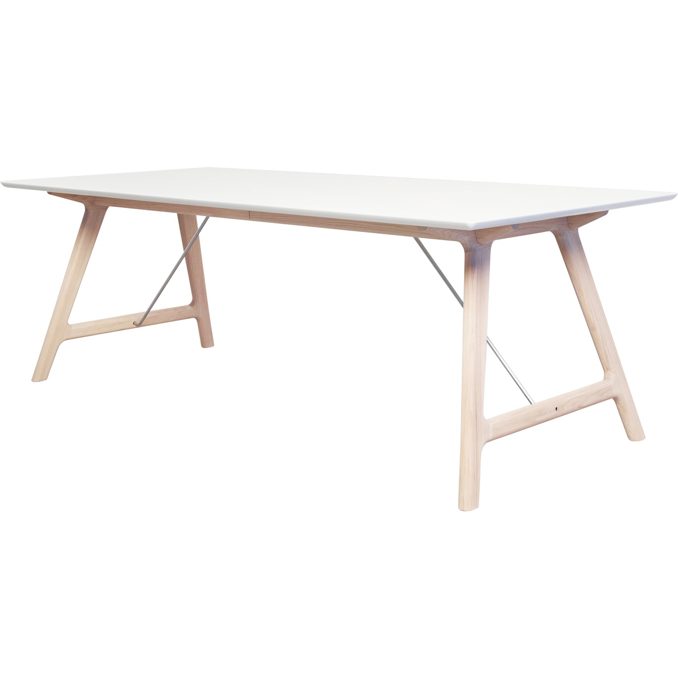 T7 Ruokapöytä Pidennettävä 95x220 cm, Valkoinen/White Pigmented Oak