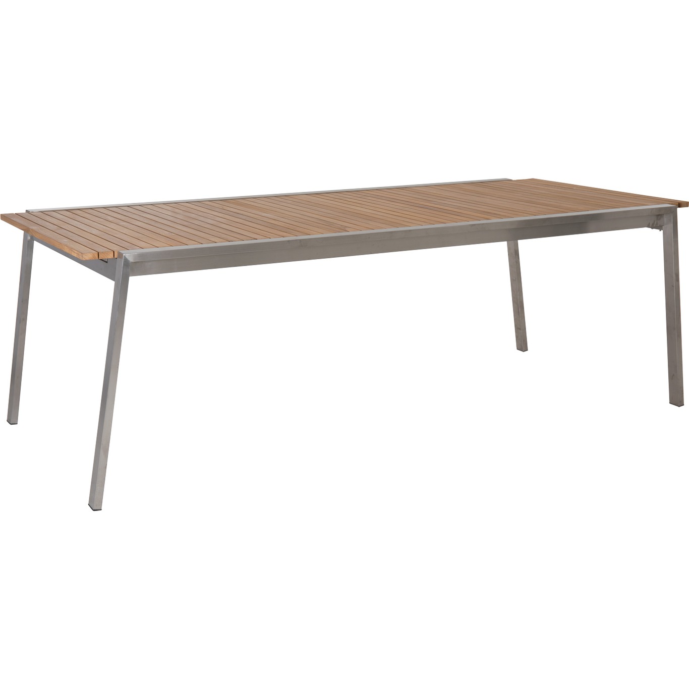 Naos Ruokapöytä 100x220-320 cm, Stainless Steel/Teak