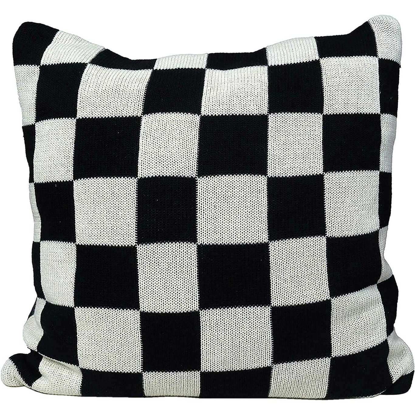 Knitted Check Tyynynpäällinen 50x50 cm, Musta