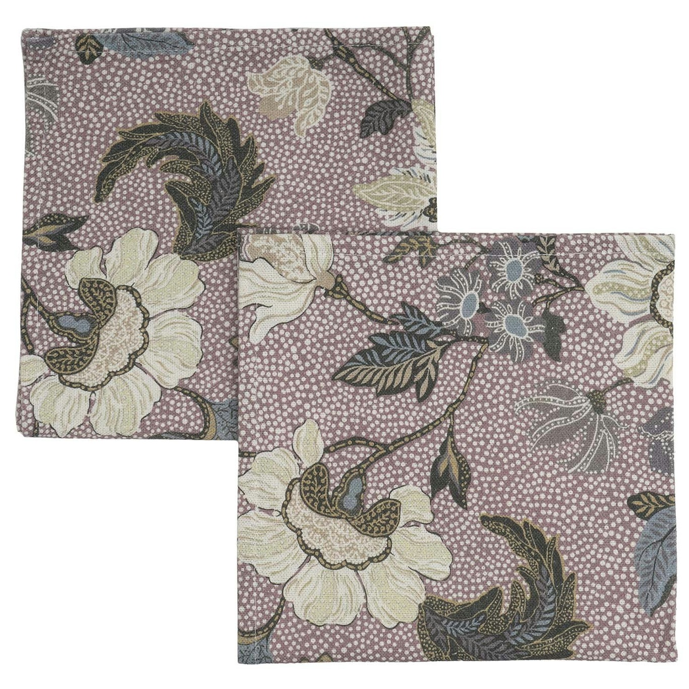 Flower Linen Servetti 2-pakkaus 45x45 cm, Dusty Pink