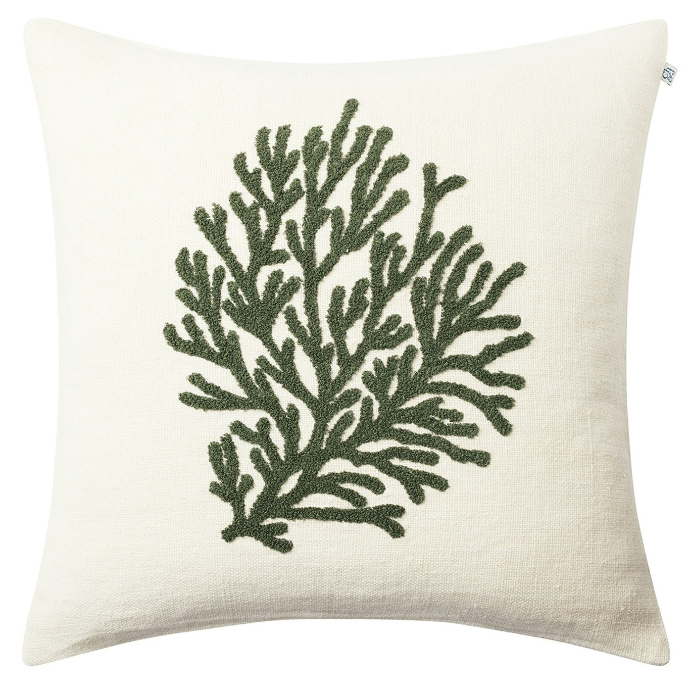 Coral Tyynynpäällinen 50x50 cm, Luonnonvalkoinen/Cactus Green