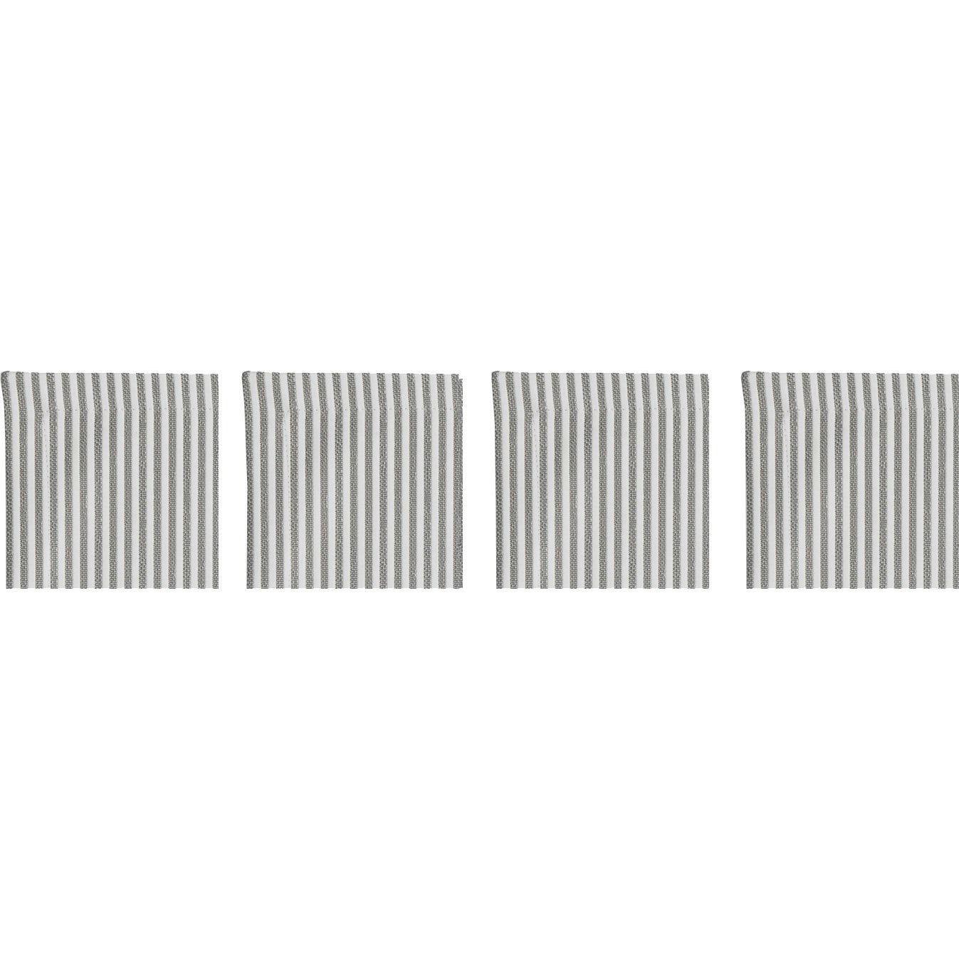 Narrow Stripe Lasinaluset 10x10 cm 4-pakkaus, Harmaa