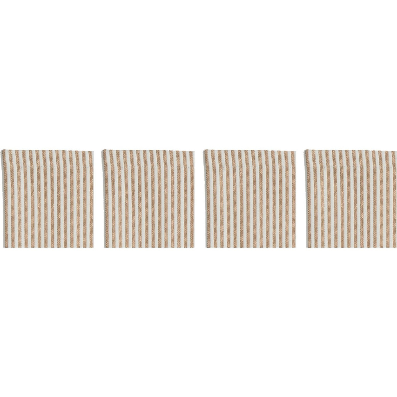Narrow Stripe Lasinaluset 10x10 cm 4-pakkaus, Beige