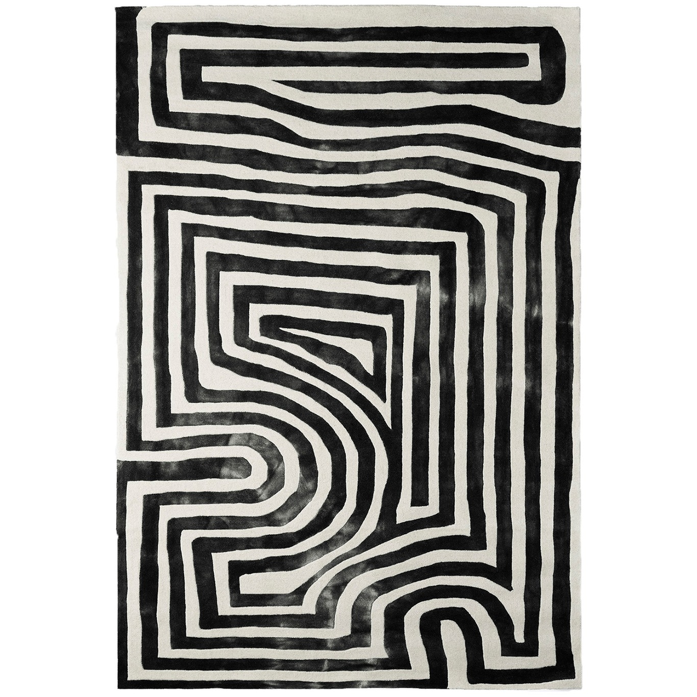 Psychadelic Labyrinth Villamatto 200x300 cm, Charcoal