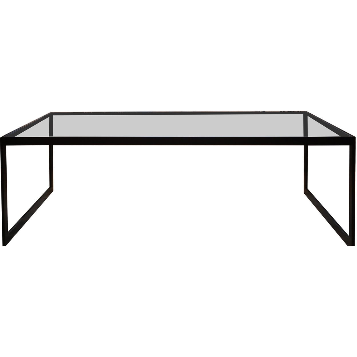 Square Sohvapöytä, 122x62 cm, Musta/Glass