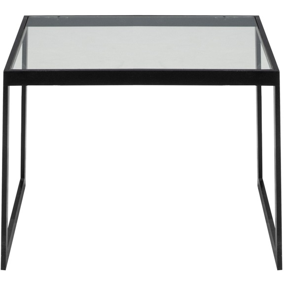 Square Sivupöytä 56x41x43 cm, Musta/Glass