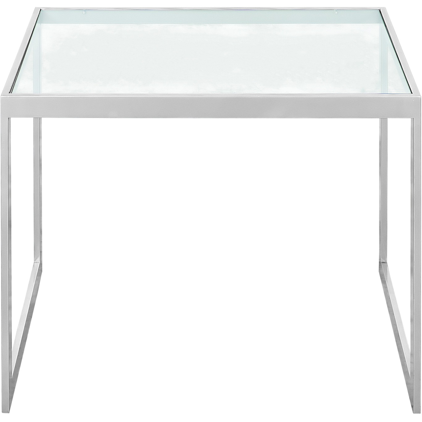 Square Sivupöytä 56x41x43 cm, Silver Grey/Glass