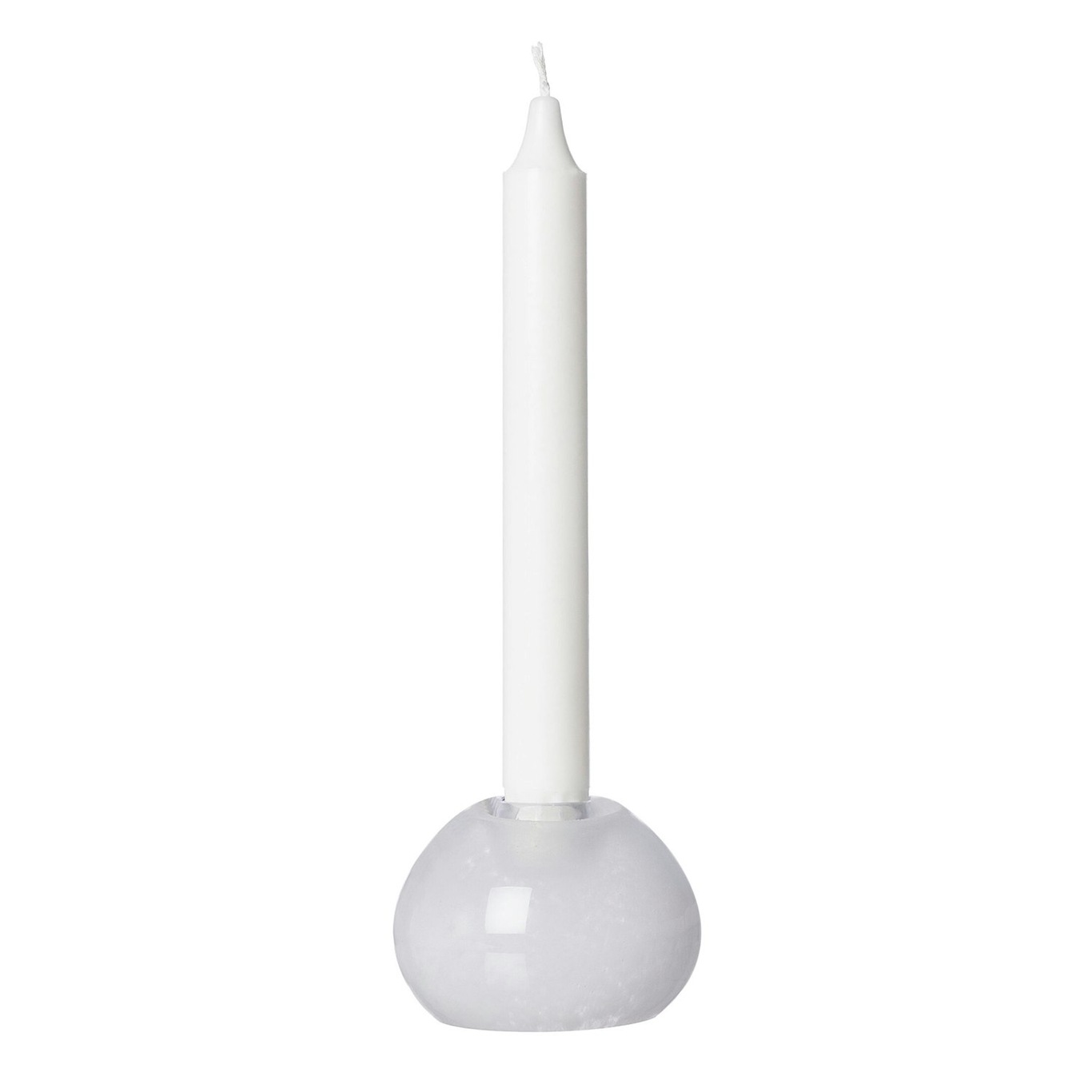 Kynttilänjalka Lasi Ø7,5 cm, Valkoinen