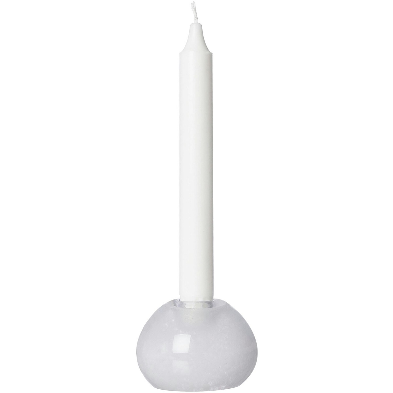 Kynttilänjalka Lasi Ø9 cm, Valkoinen