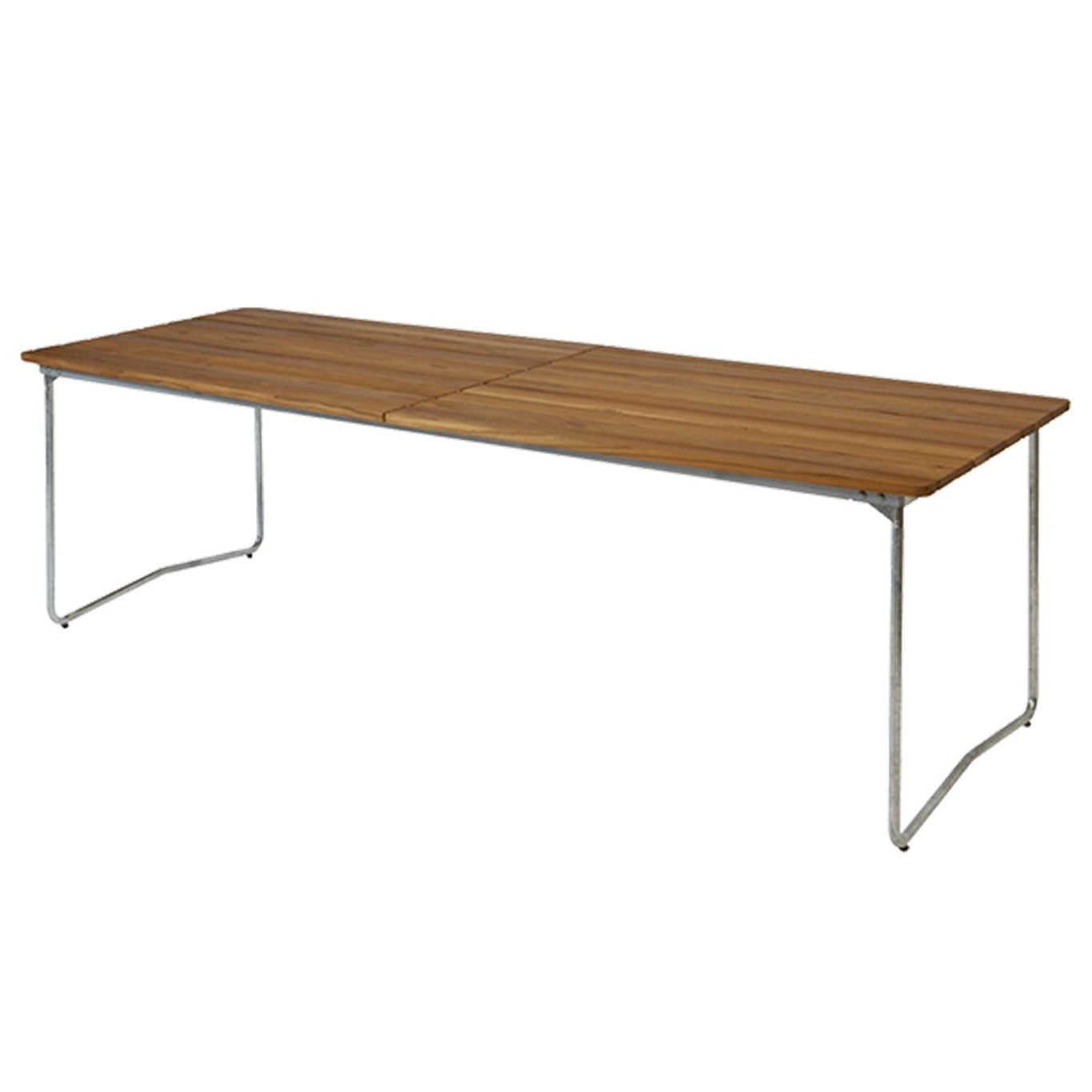 B31 Pöytä 92x230 cm, Käsittelemätön Tiikki / Kuumagalvanoitu Teräs