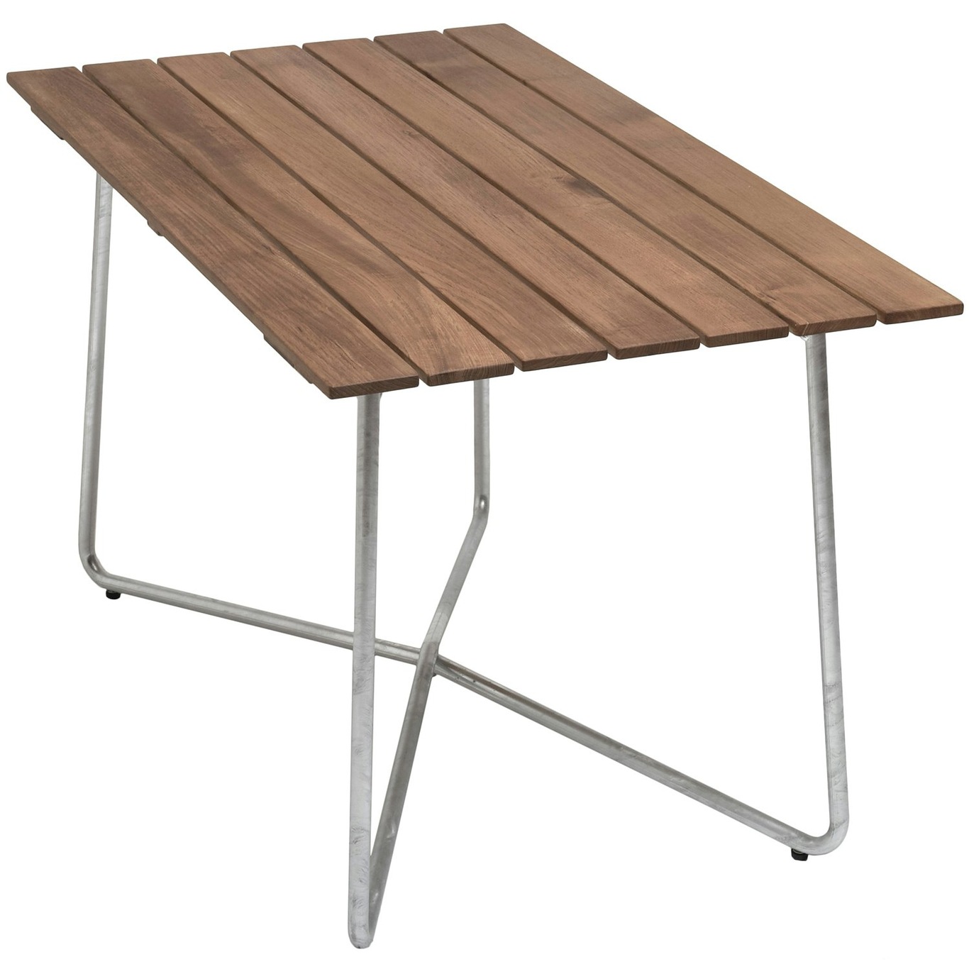 B25A Pöytä 70x120 cm, Käsittelemätön Tiikki / Kuumagalvanoitu Teräs
