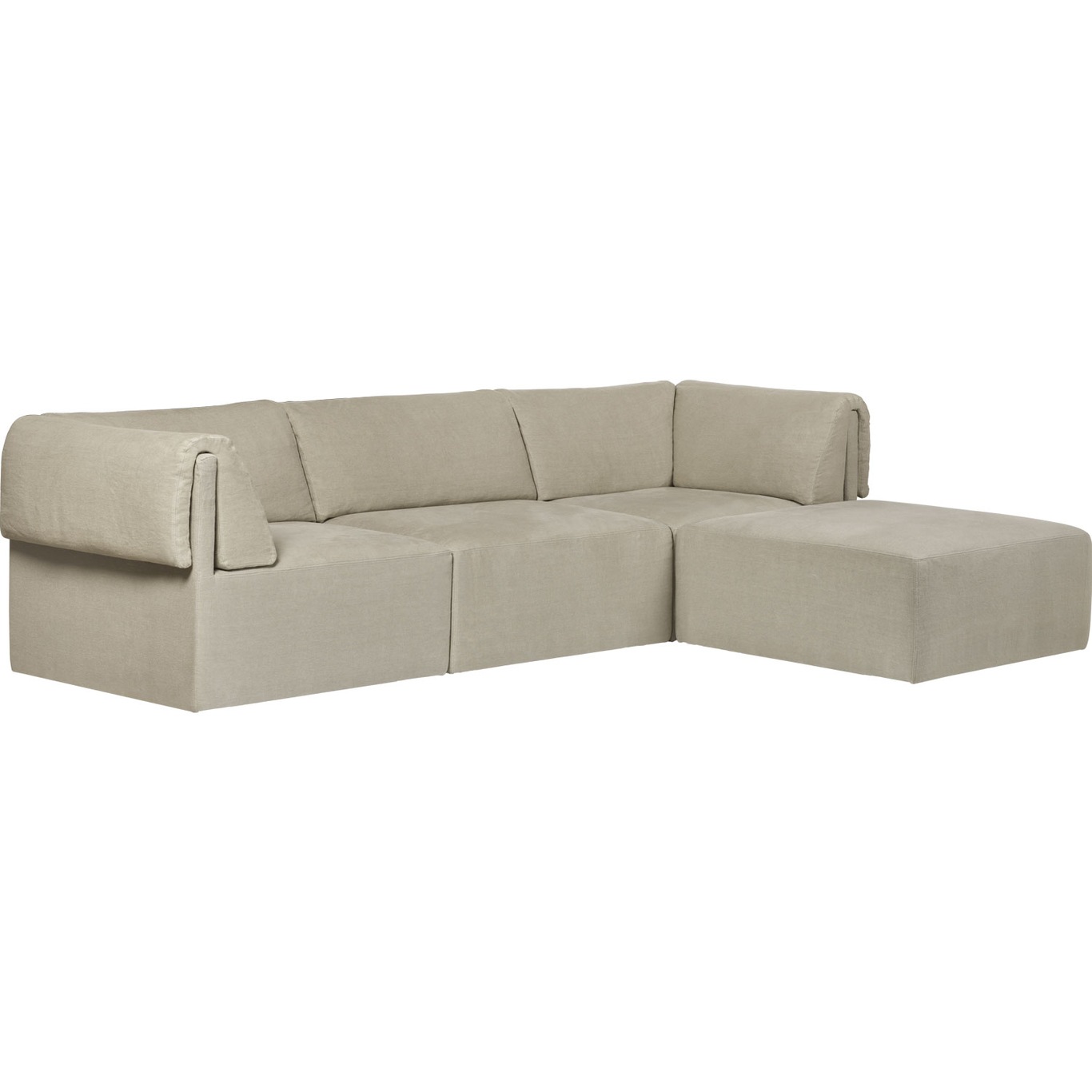 Wonder Sofa 3-S Chaise Lounge PG2, Bel Lino G077/13 FC