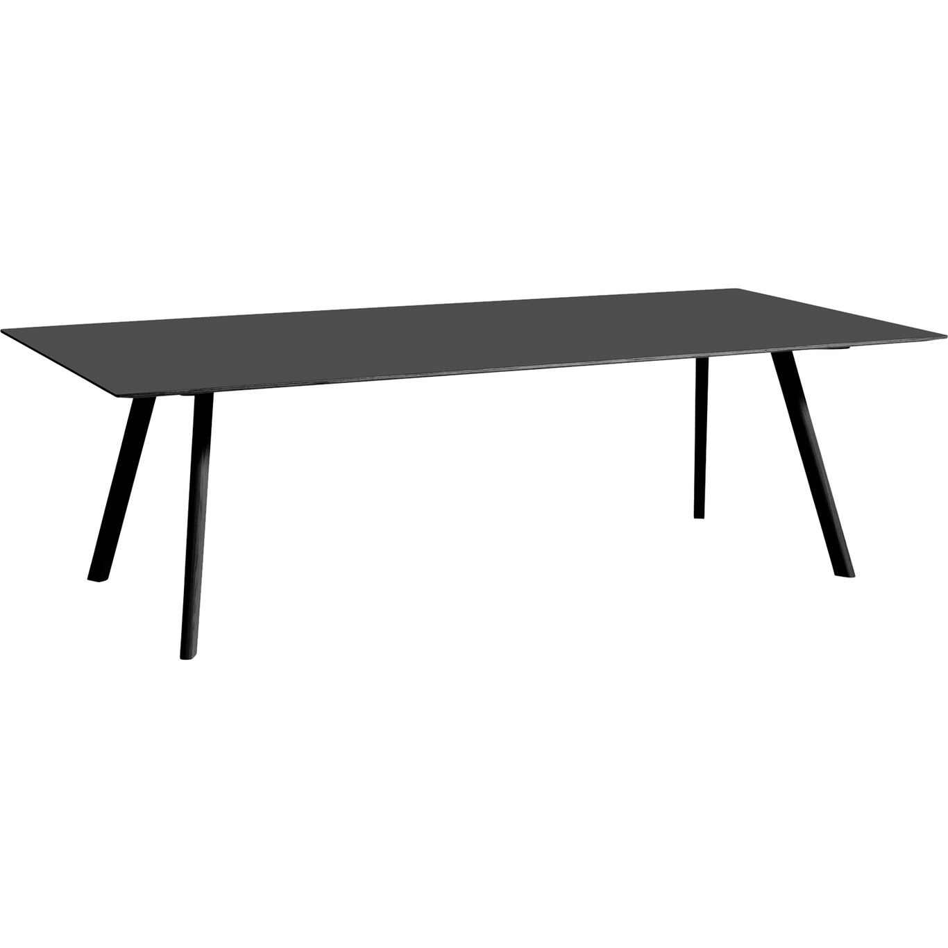 CPH30 Pöytä 90x250 cm, Musta Vesipohjaisella Lakalla Käsitelty Tammi, Musta Linoleumi