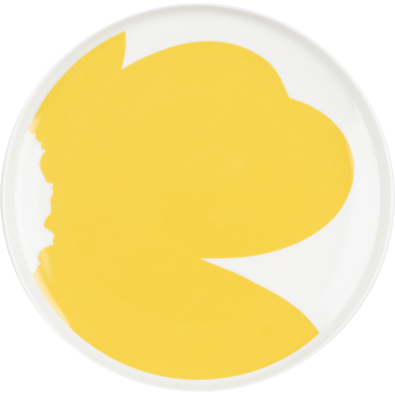 Iso Unikko Lautanen 25 cm, Valkoinen / Spring Yellow