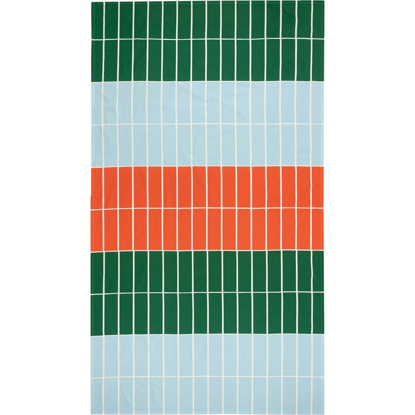 Tiiliskivi Pöytäliina 135x245 cm, Oranssi / Vaaleansininen / Vihreä