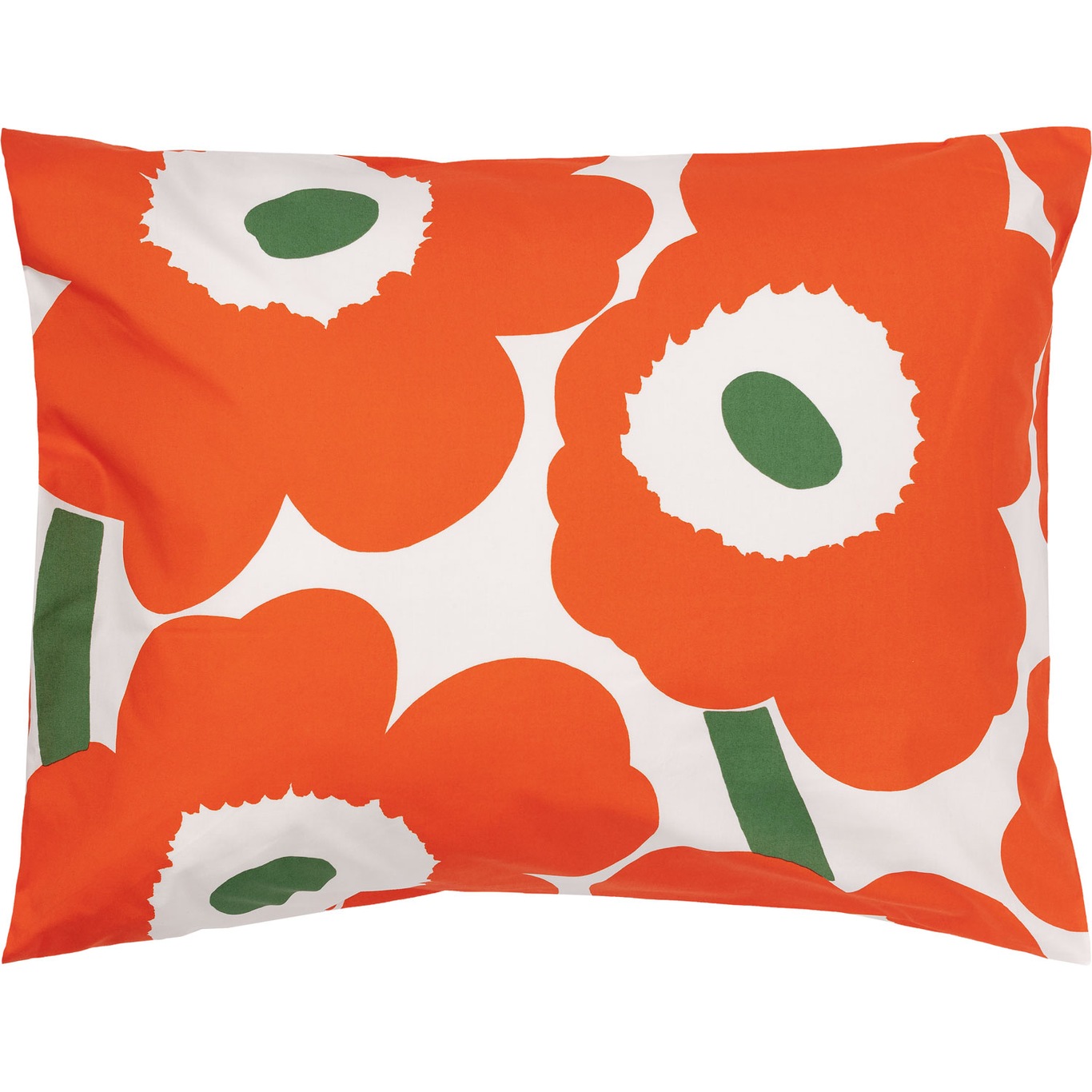 Unikko Tyynynpäällinen 50x60 cm, Luonnonvalkoinen / Oranssi / Vihreä