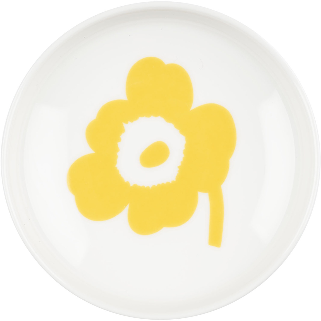 Unikko Lautanen 8,5 cm, Valkoinen / Spring Yellow