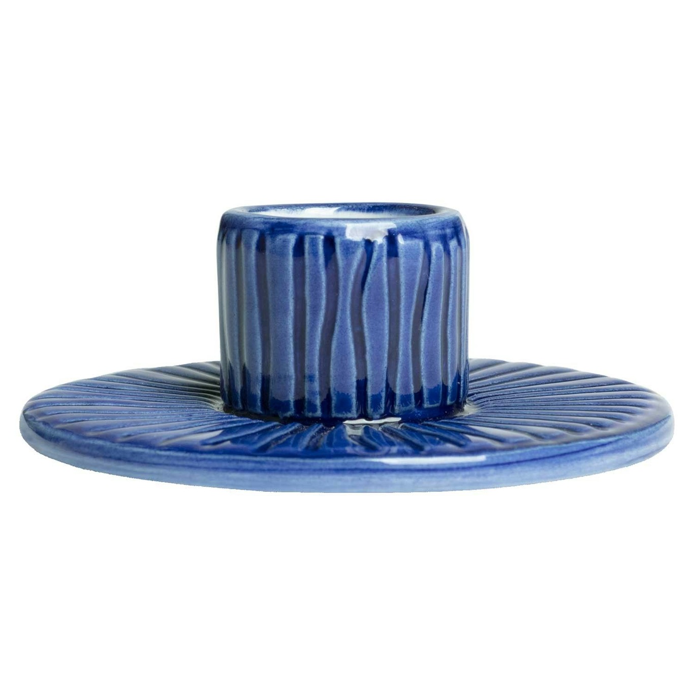 Stripes Kynttilänjalka 8 cm, Sininen
