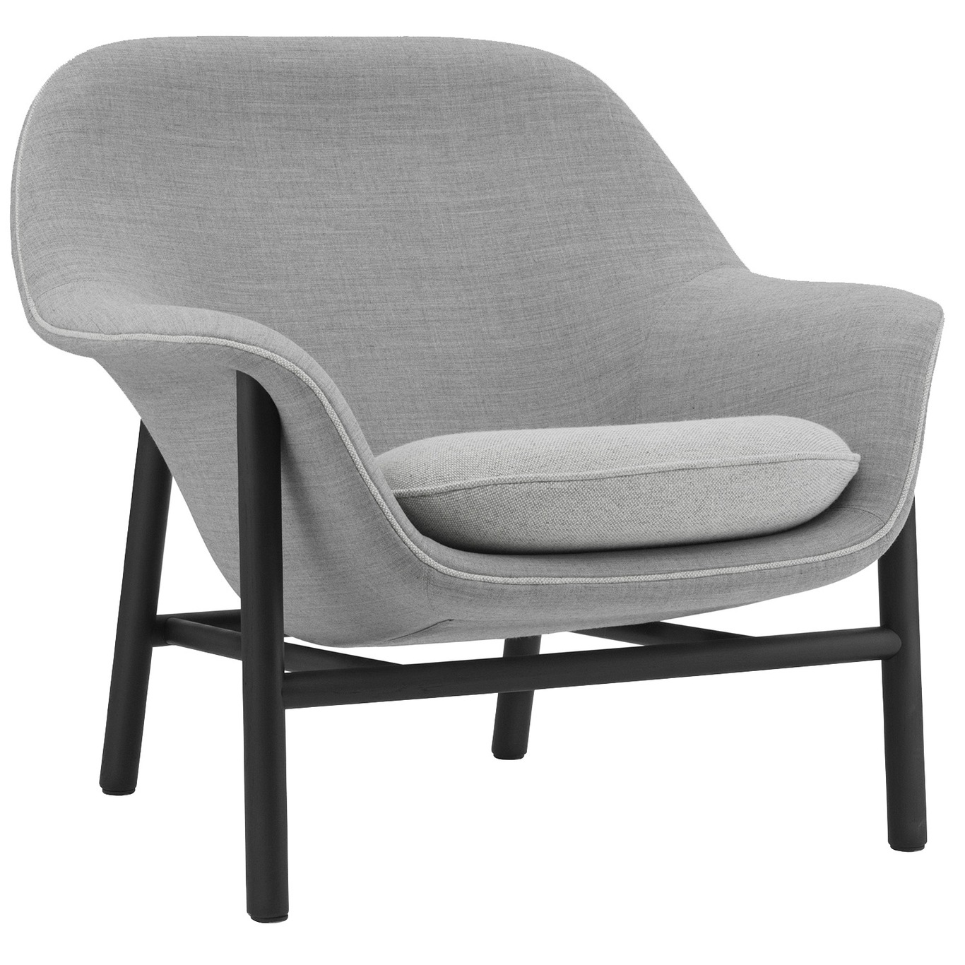 Drape Lounge Chair Low Grey Steel Nojatuoli Vaahtomuovi, Valmistettu tekstiilistä Harmaa