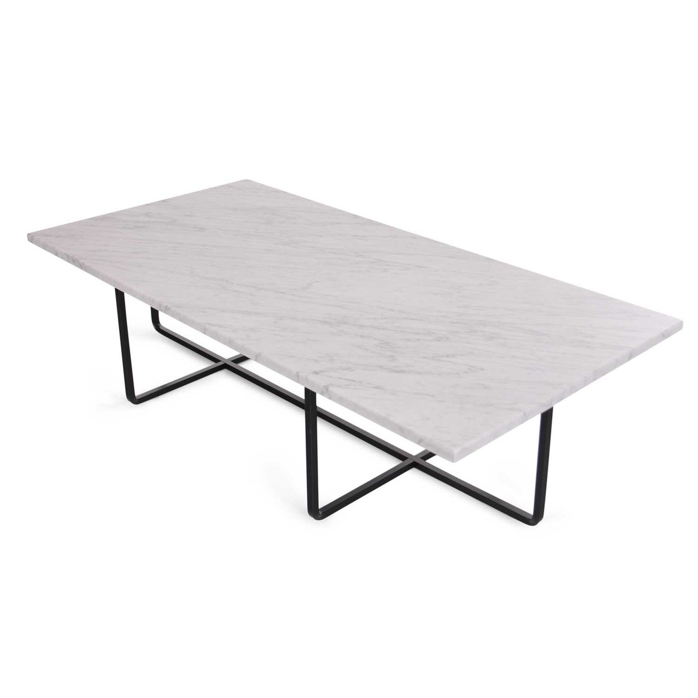 Ninety Sohvapöytä 120x60cm, Valkoinen Marmori/Musta