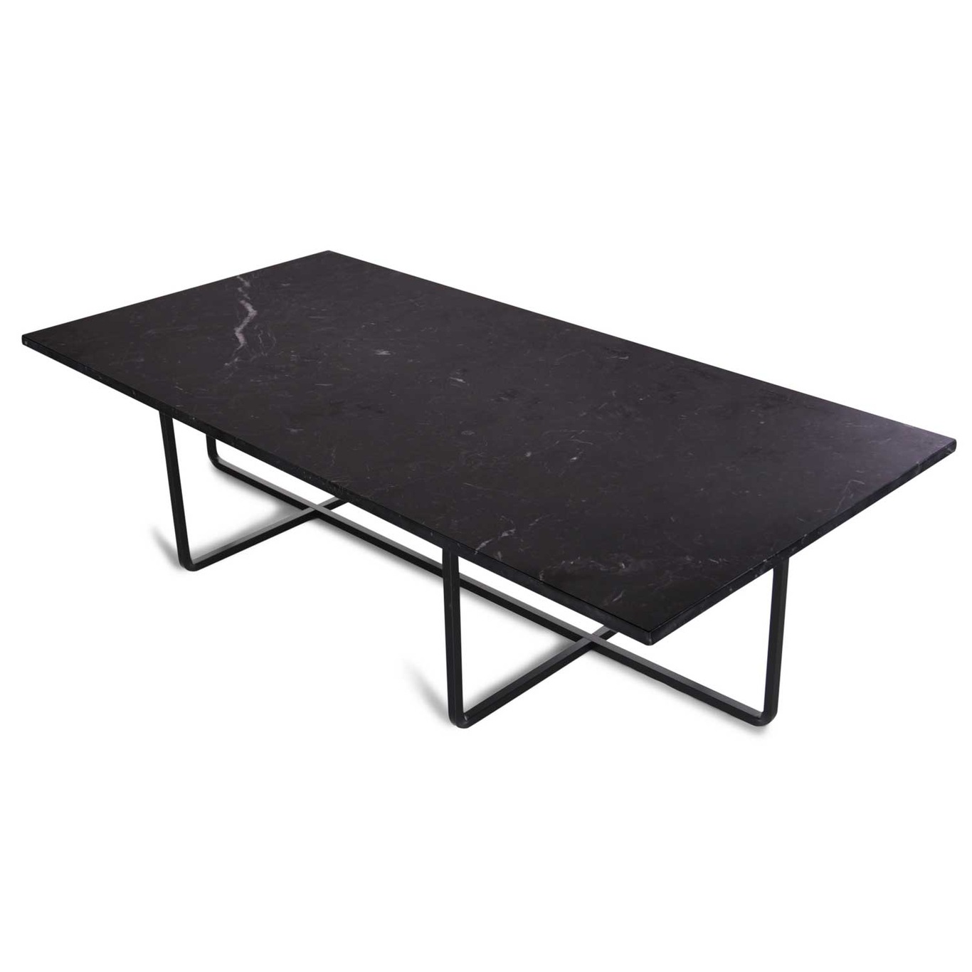 Ninety Sohvapöytä 120x60cm, Musta Marmori/Musta
