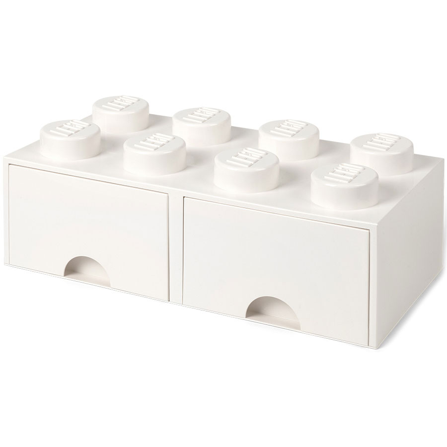 LEGO® Säilytys 2 Laatikolla 8 Nuppia, Valkoinen