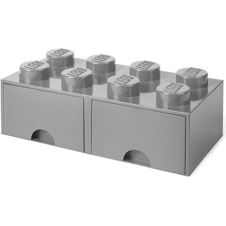 LEGO® Säilytys 2 Laatikolla 8 Nuppia, Medium Stone Grey