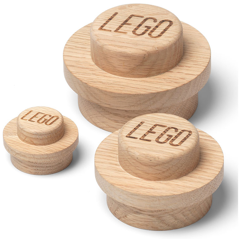 LEGO® Seinäkoukku 3-pakkaus, Saippuoitu Tammi