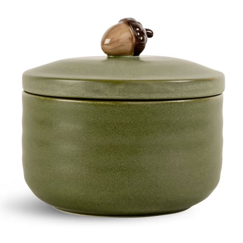 Ellen Jar With Acorn, Green