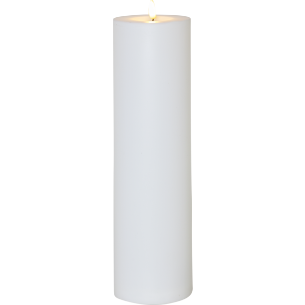 Flamme Pöytäkynttilä LED Ulkona Käytettävä Valkoinen, 37,5 cm