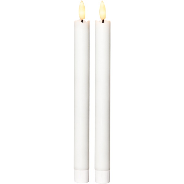 Flamme LED Antiikkikynttilä Valkoinen 2-pakkaus, 25 cm