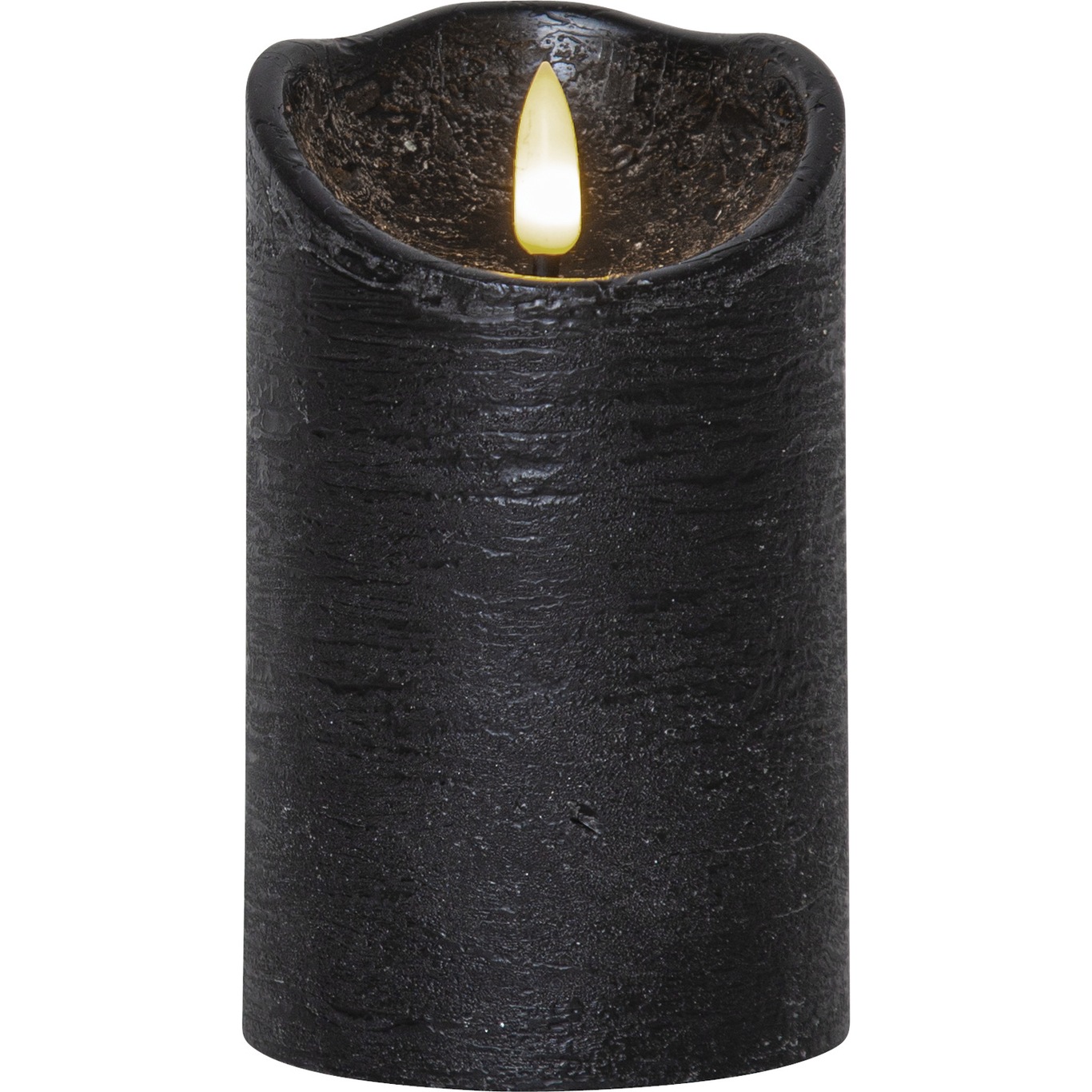 Flamme Rustic LED Pöytäkynttilä Musta, 12 cm