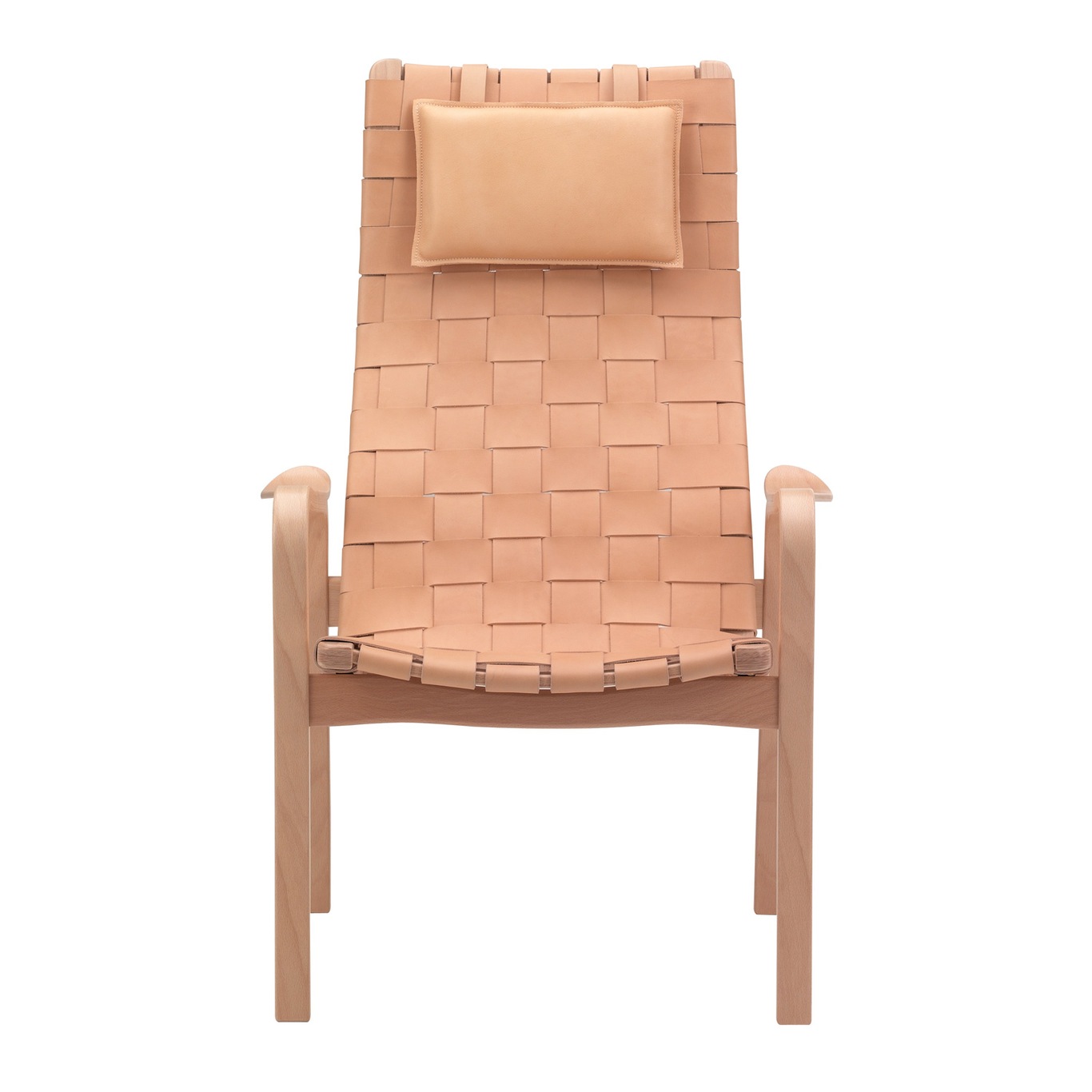 Primo Armchair High Back, Painted Beech / Strap Leather Nature
